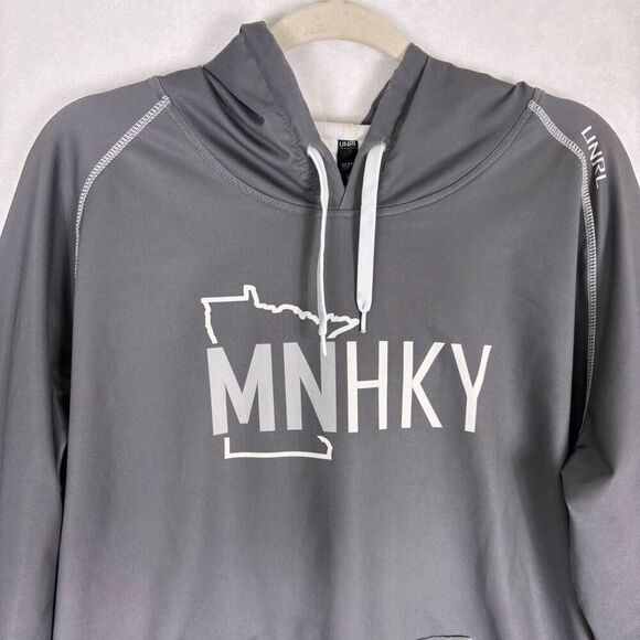 UNRL SilkSeries MN Hockey Grey Hooded Pullover Sweatshirt Men's Large - Picture 2 of 13